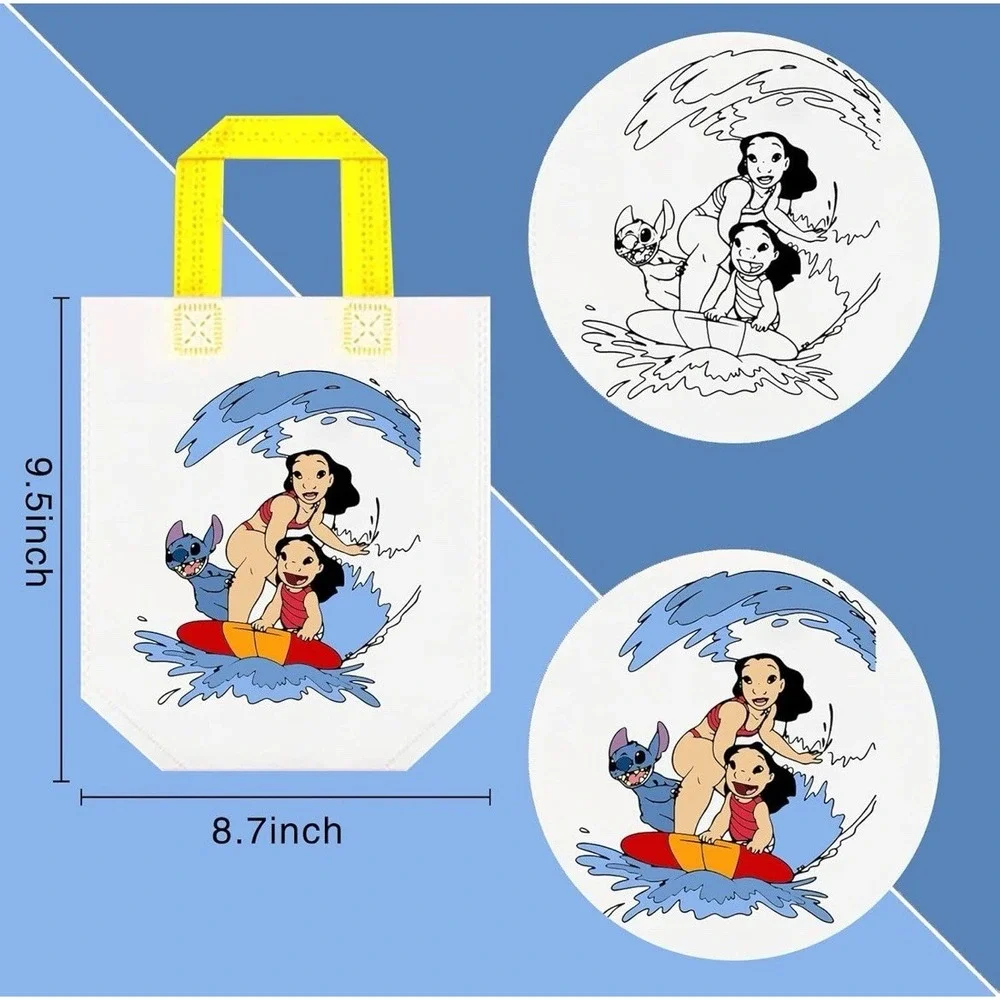 New Lilo And Stitch Coloring Goodie Bags Party Favor Bags Reusable‎ 12 Bags
